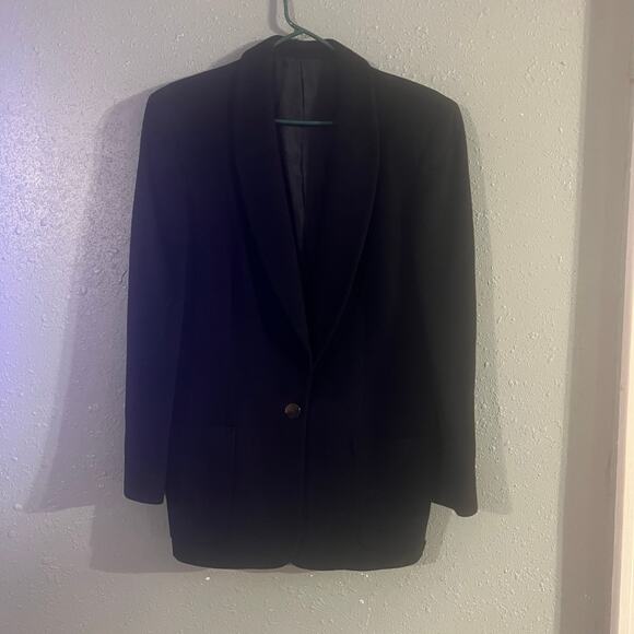 Vintage Saks Fifth Avenue Women's Sz 12 Blazer Black Feels like Wool Old Money - Picture 4 of 16